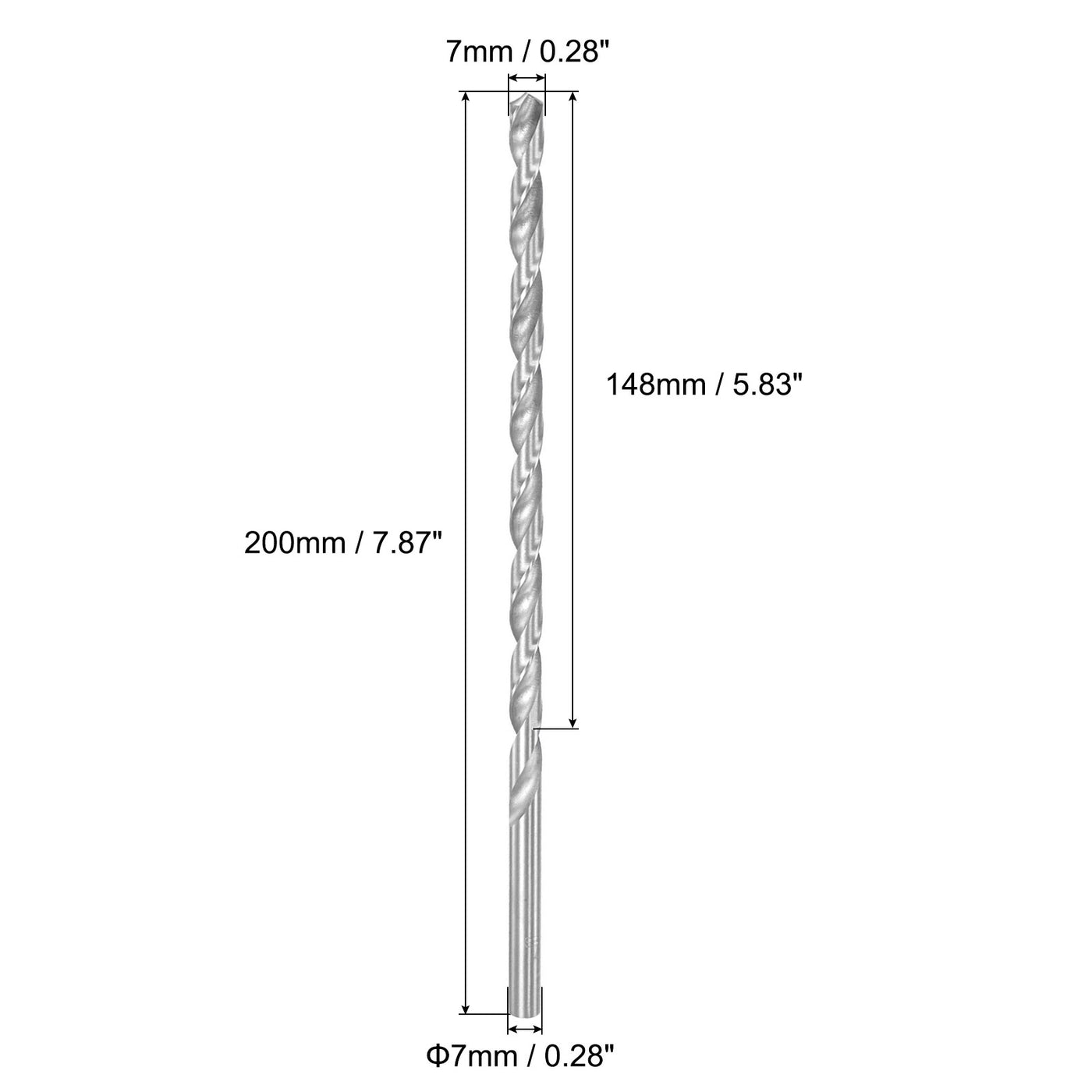 uxcell Uxcell 4 Stück 7mm Metrische Diamantbeschichtete Spiralbohrer aus Hochgeschwindigkeitsstahl