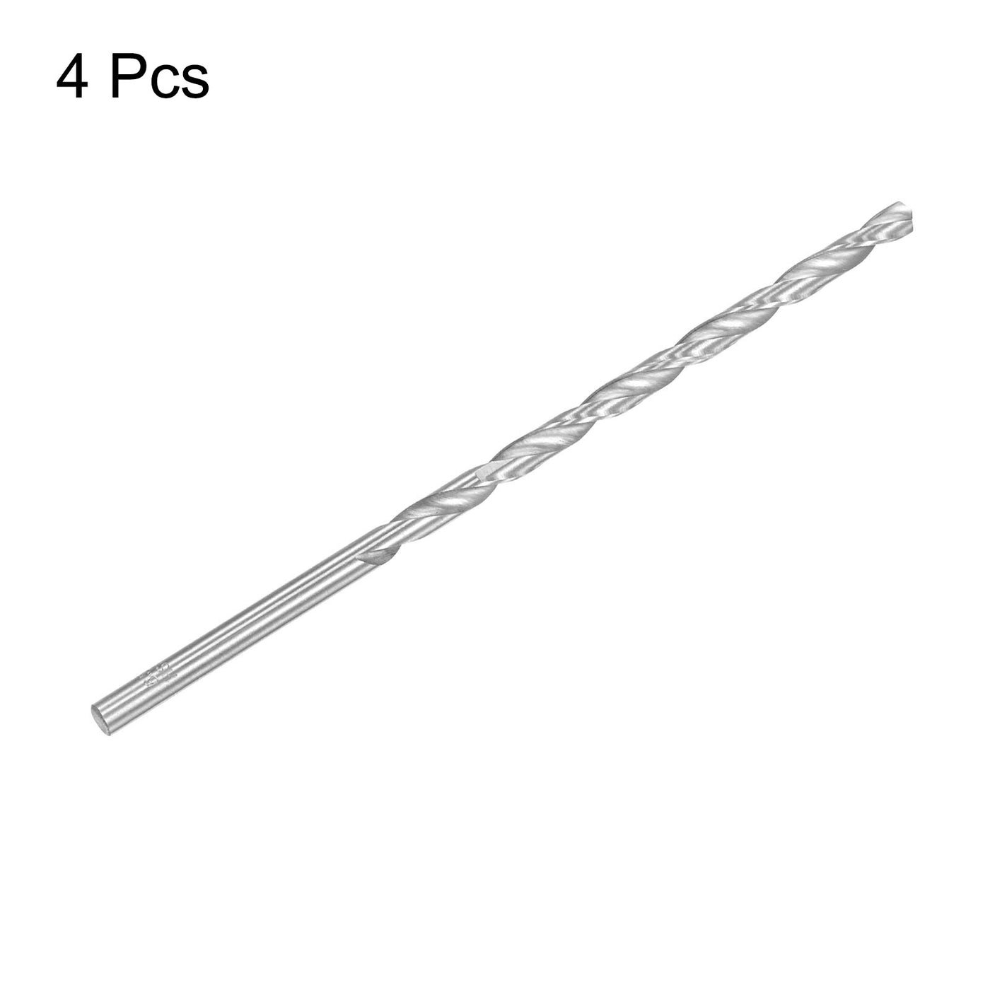 uxcell Uxcell 4pcs 6.5mmDia 200mm Length High-Speed Steel Straight Round Shank Twist Drill Bit