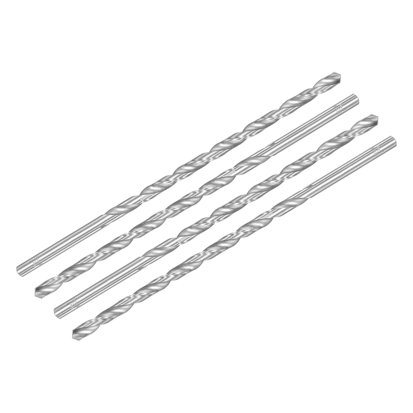 uxcell Uxcell 4pcs 6.5mmDia 200mm Length High-Speed Steel Straight Round Shank Twist Drill Bit