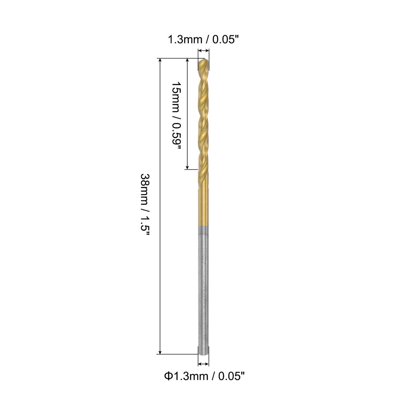 uxcell Uxcell High Speed Steel Twist Drill Bit 1.3mm Fully Ground Titanium Coated 36 Pcs