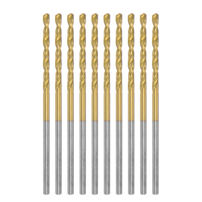 Harfington Uxcell High Speed Steel Twist Drill Bit 1.3mm Fully Ground Titanium Coated 36 Pcs