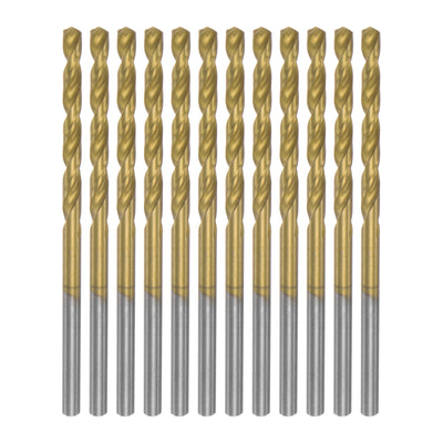 Harfington Uxcell High Speed Steel Twist Drill Bit 2.6mm Fully Ground Titanium Coated 36 Pcs