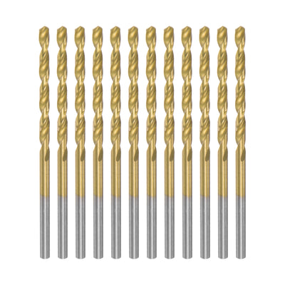 Harfington Uxcell High Speed Steel Twist Drill Bit 2.8mm Fully Ground Titanium Coated 36 Pcs