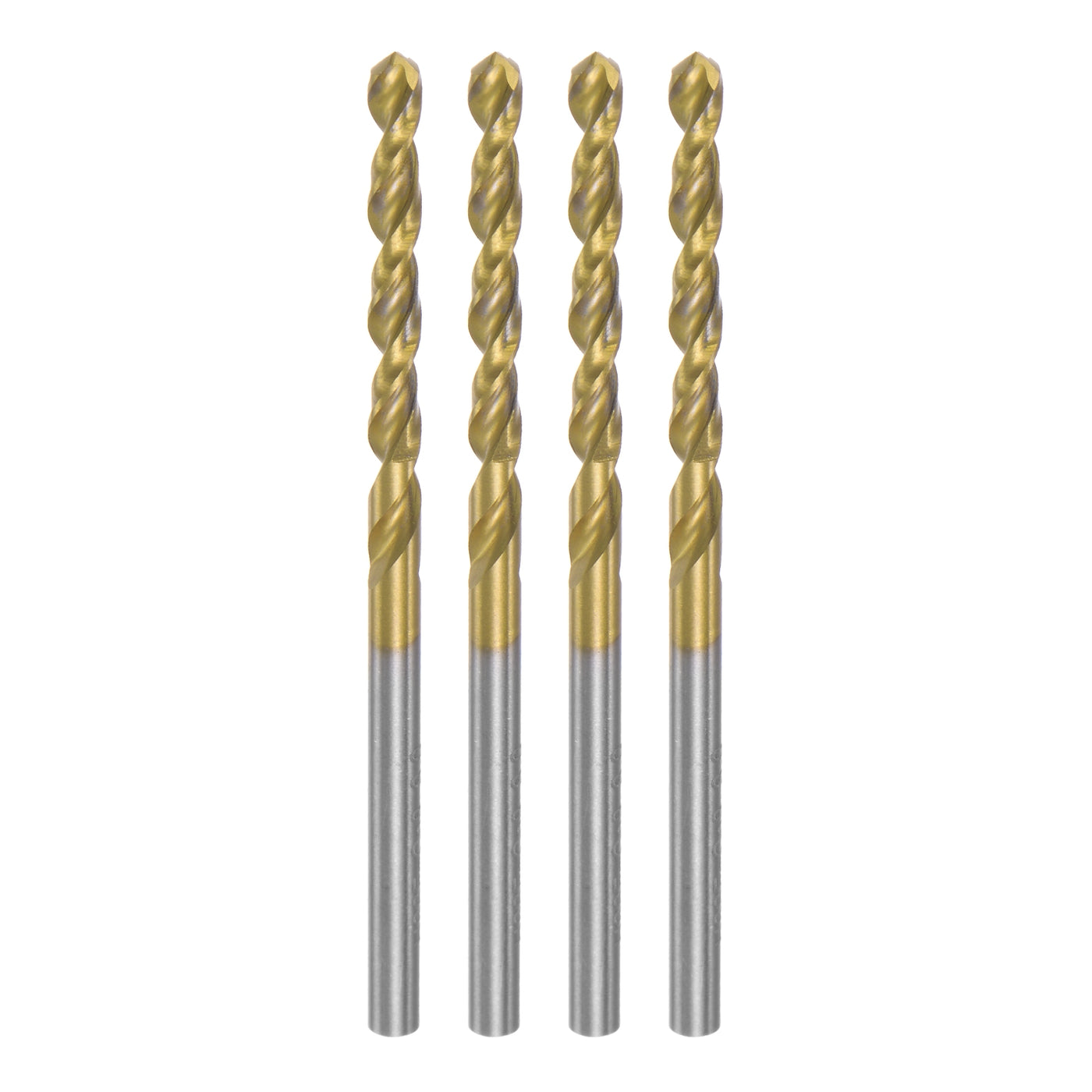 uxcell Uxcell High Speed Steel Twist Drill Bit 3mm Fully Ground Titanium Coated 4 Pcs