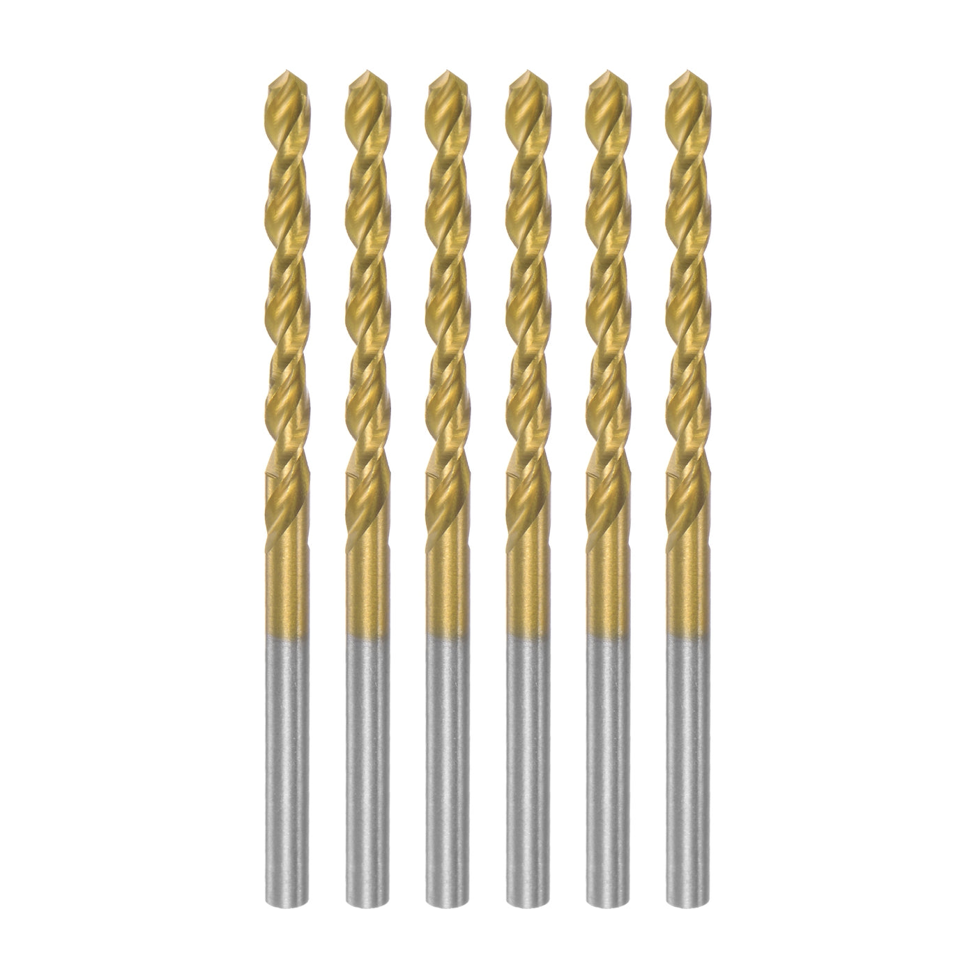 uxcell Uxcell High Speed Steel Twist Drill Bit 3.8mm Fully Ground Titanium Coated 6 Pcs