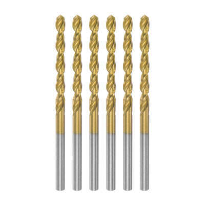 Harfington Uxcell High Speed Steel Twist Drill Bit 3.8mm Fully Ground Titanium Coated 6 Pcs