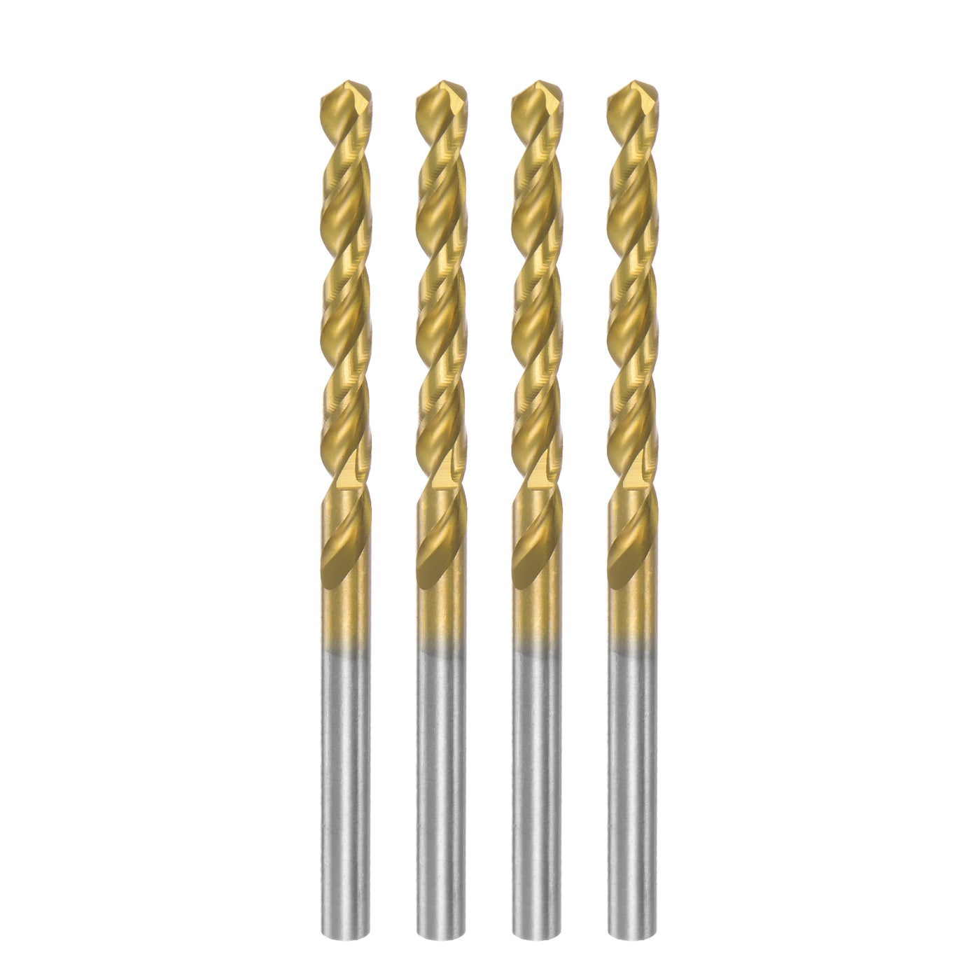 uxcell Uxcell High Speed Steel Twist Drill Bit 4.1mm Fully Ground Titanium Coated 4 Pcs