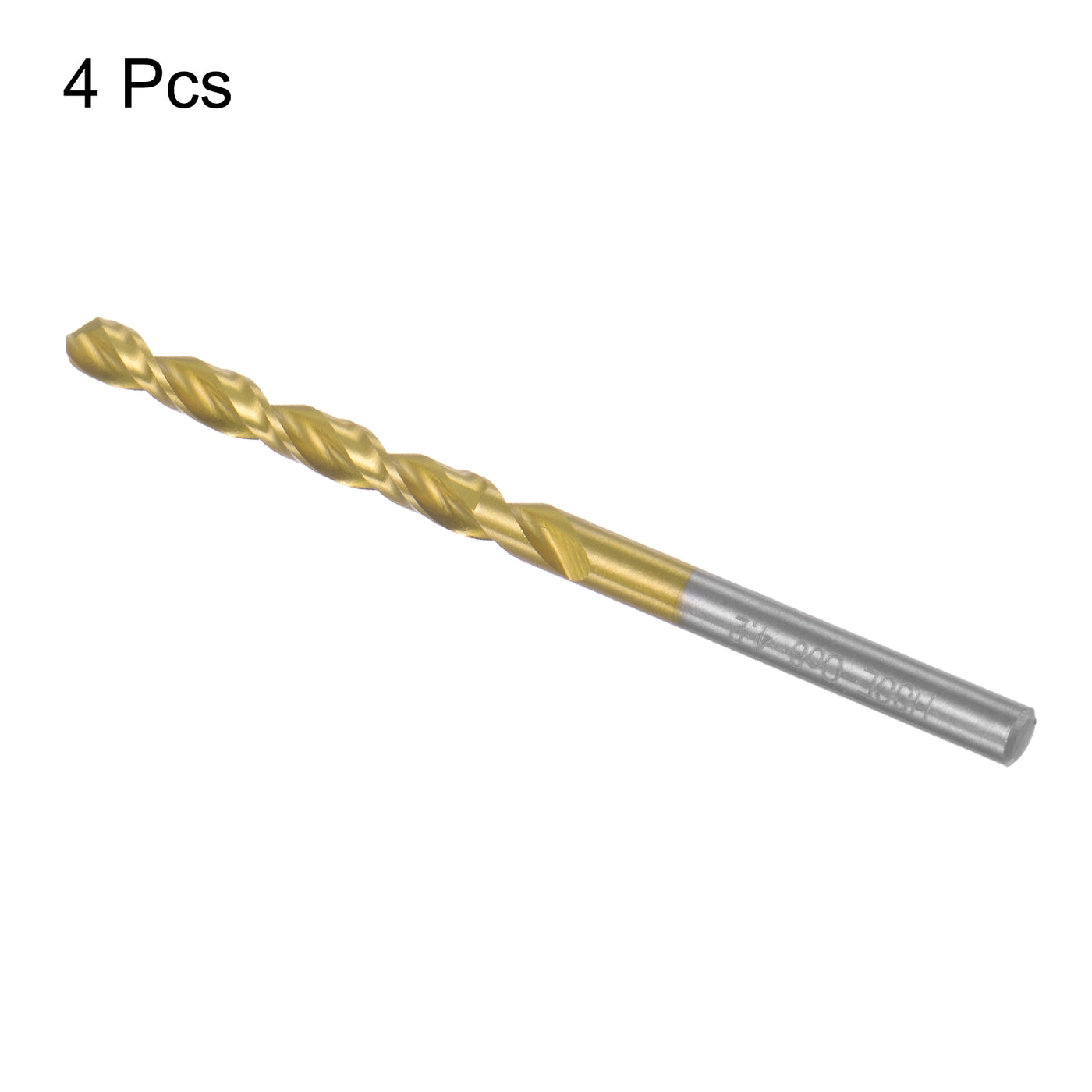 uxcell Uxcell High Speed Steel Twist Drill Bit 4.2mm Fully Ground Titanium Coated 4 Pcs