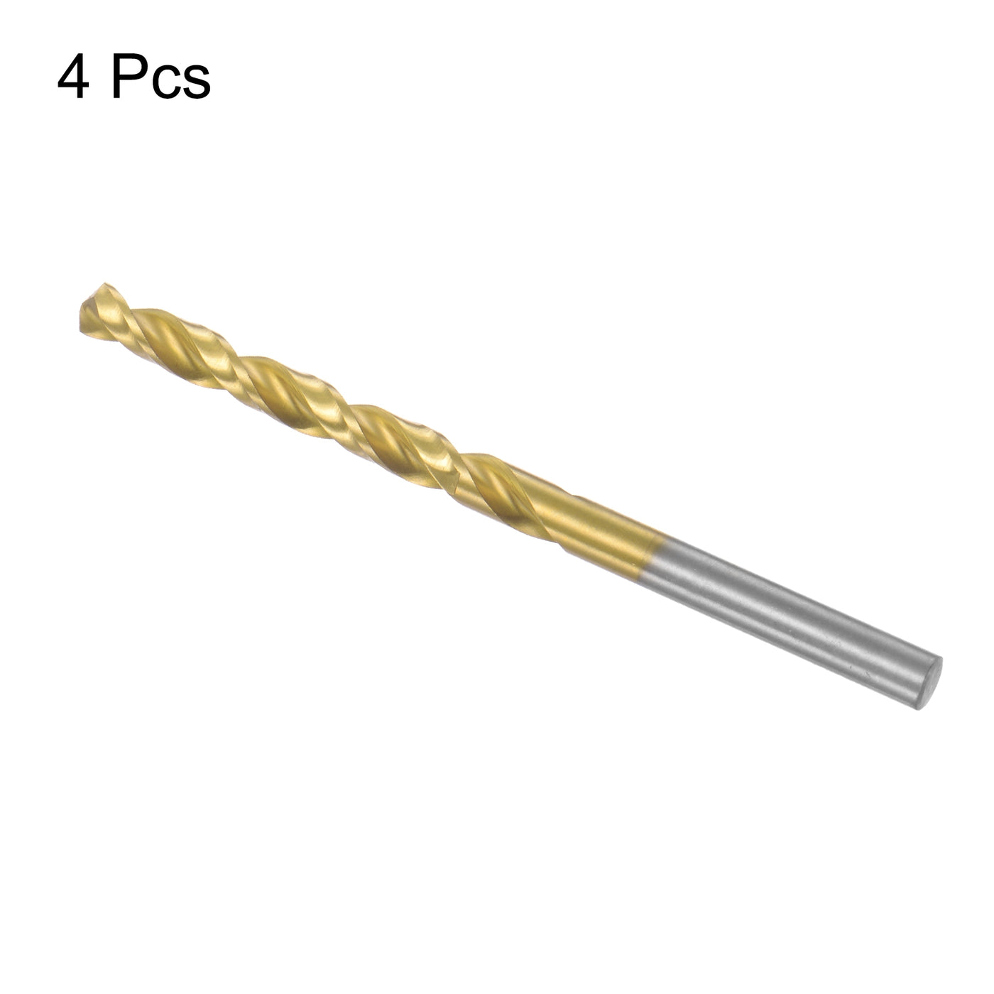 uxcell Uxcell High Speed Steel Twist Drill Bit 4.7mm Fully Ground Titanium Coated 4 Pcs