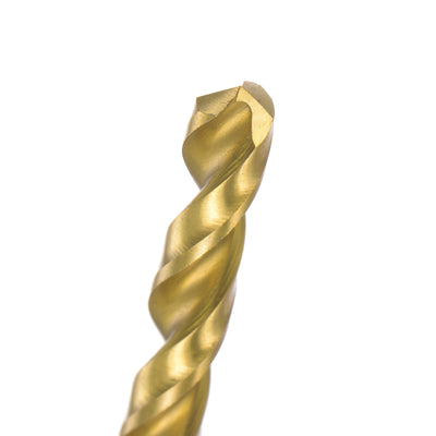 Harfington Uxcell High Speed Steel Twist Drill Bit 4.7mm Fully Ground Titanium Coated 4 Pcs