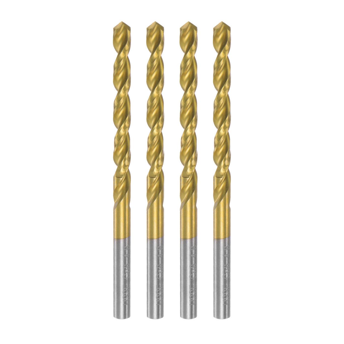 uxcell Uxcell High Speed Steel Twist Drill Bit 4.8mm Fully Ground Titanium Coated 4 Pcs