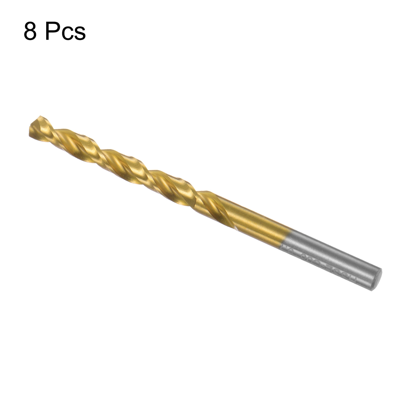 uxcell Uxcell High Speed Steel Twist Drill Bit 5.7mm Fully Ground Titanium Coated 8 Pcs