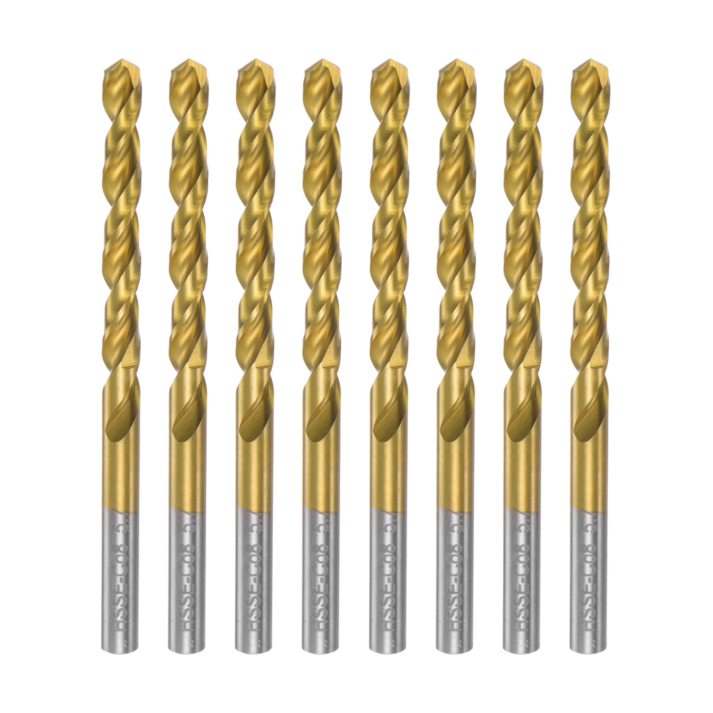 uxcell Uxcell High Speed Steel Twist Drill Bit 5.7mm Fully Ground Titanium Coated 8 Pcs