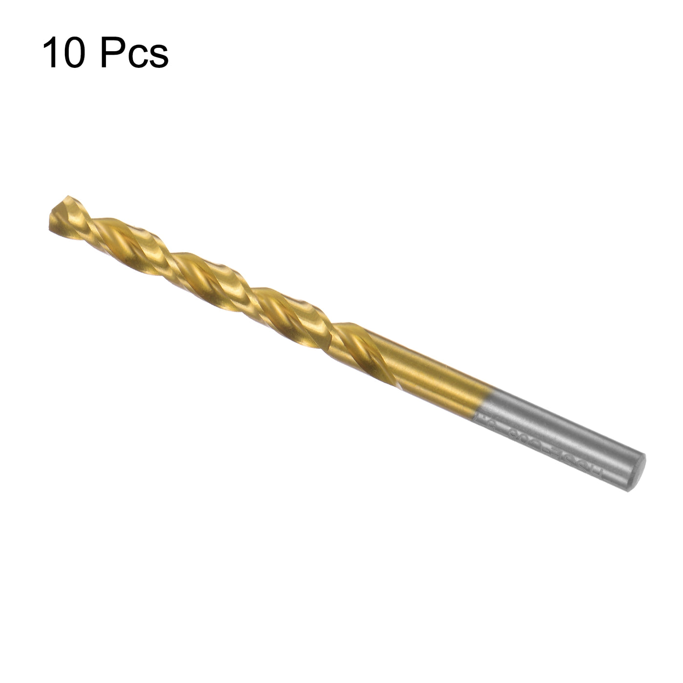 uxcell Uxcell High Speed Steel Twist Drill Bit 5.7mm Fully Ground Titanium Coated 10 Pcs