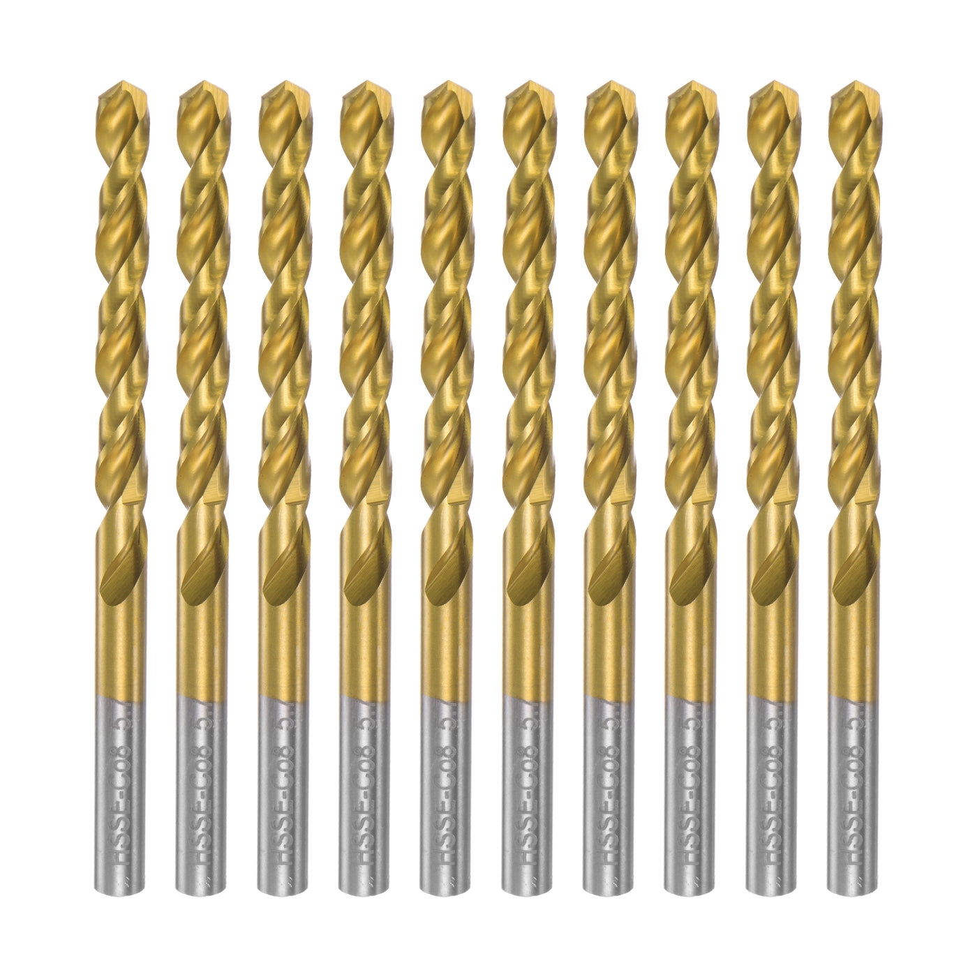 uxcell Uxcell High Speed Steel Twist Drill Bit 5.7mm Fully Ground Titanium Coated 10 Pcs