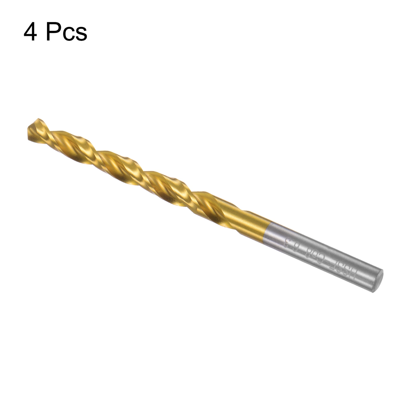 uxcell Uxcell High Speed Steel Twist Drill Bit 6.3mm Fully Ground Titanium Coated 4 Pcs