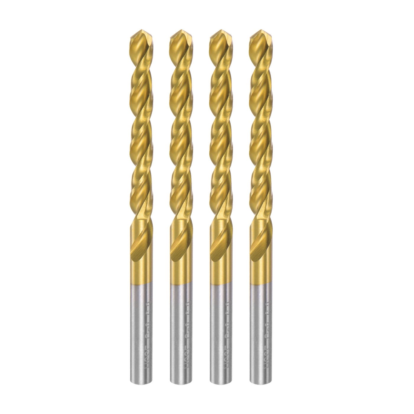 uxcell Uxcell High Speed Steel Twist Drill Bit 6.3mm Fully Ground Titanium Coated 4 Pcs