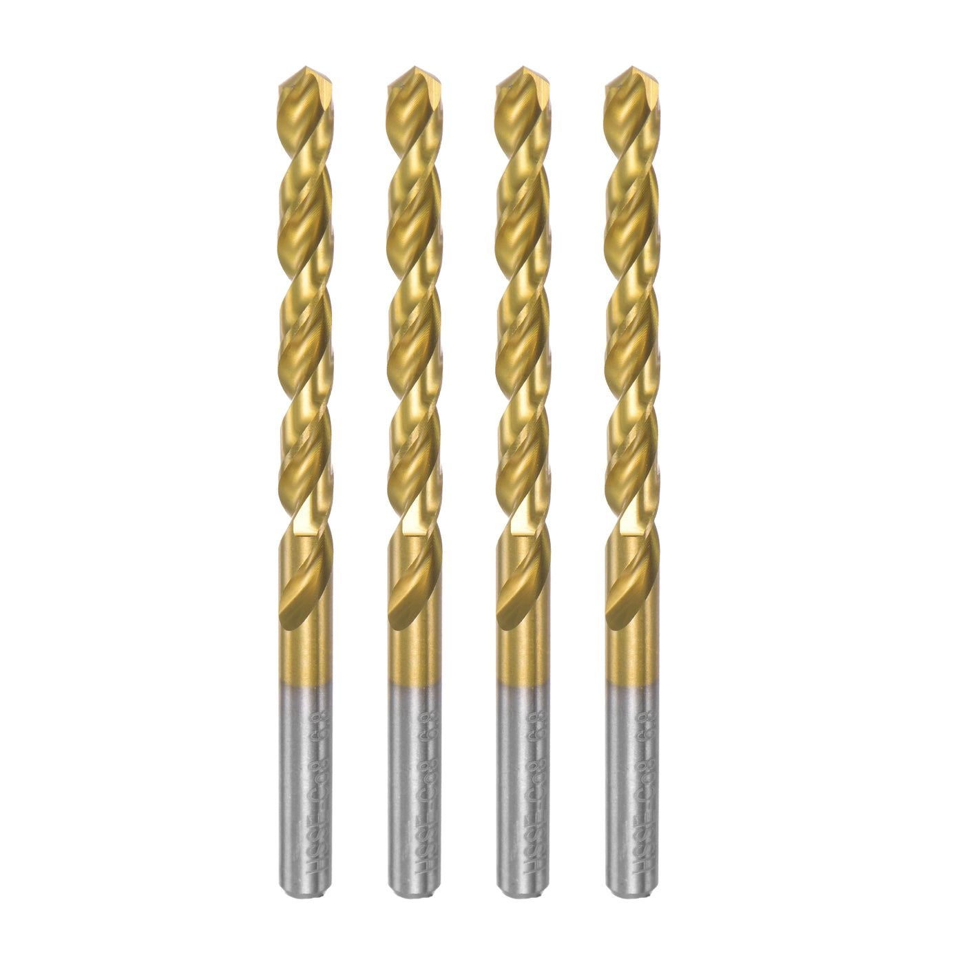 uxcell Uxcell High Speed Steel Twist Drill Bit 6.8mm Fully Ground Titanium Coated 4 Pcs