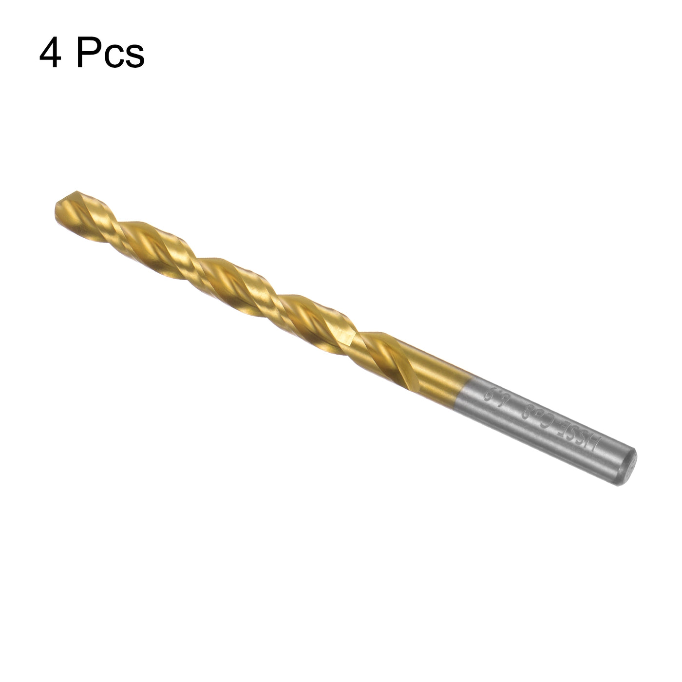 uxcell Uxcell High Speed Steel Twist Drill Bit 6.9mm Fully Ground Titanium Coated 4 Pcs