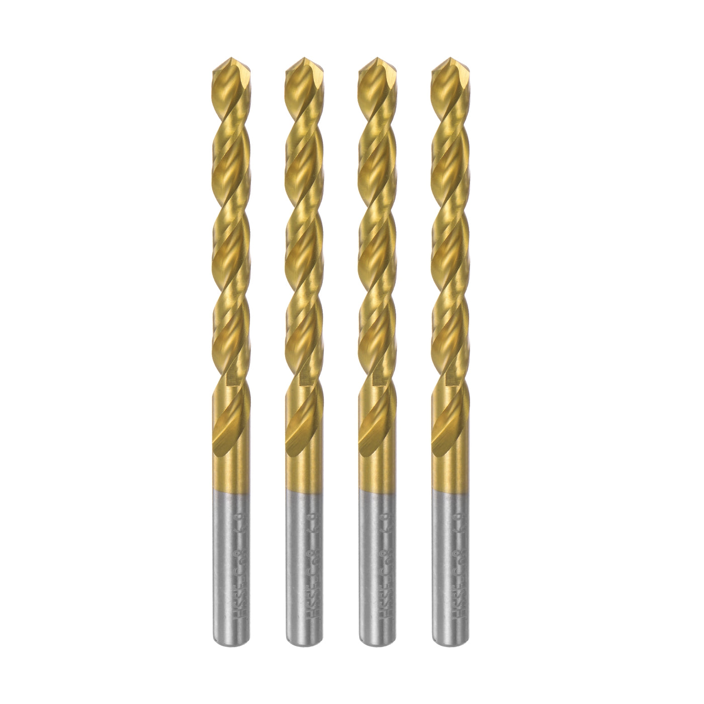 uxcell Uxcell High Speed Steel Twist Drill Bit 6.9mm Fully Ground Titanium Coated 4 Pcs