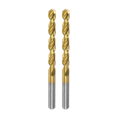 Harfington Uxcell High Speed Steel Twist Drill Bit 7.2mm Fully Ground Titanium Coated 2 Pcs