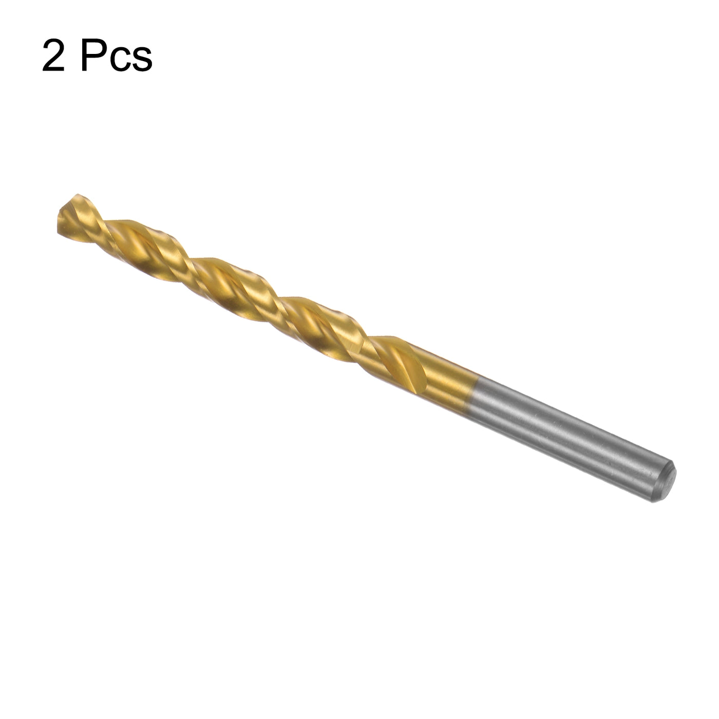 uxcell Uxcell High Speed Steel Twist Drill Bit 7.7mm Fully Ground Titanium Coated 2 Pcs