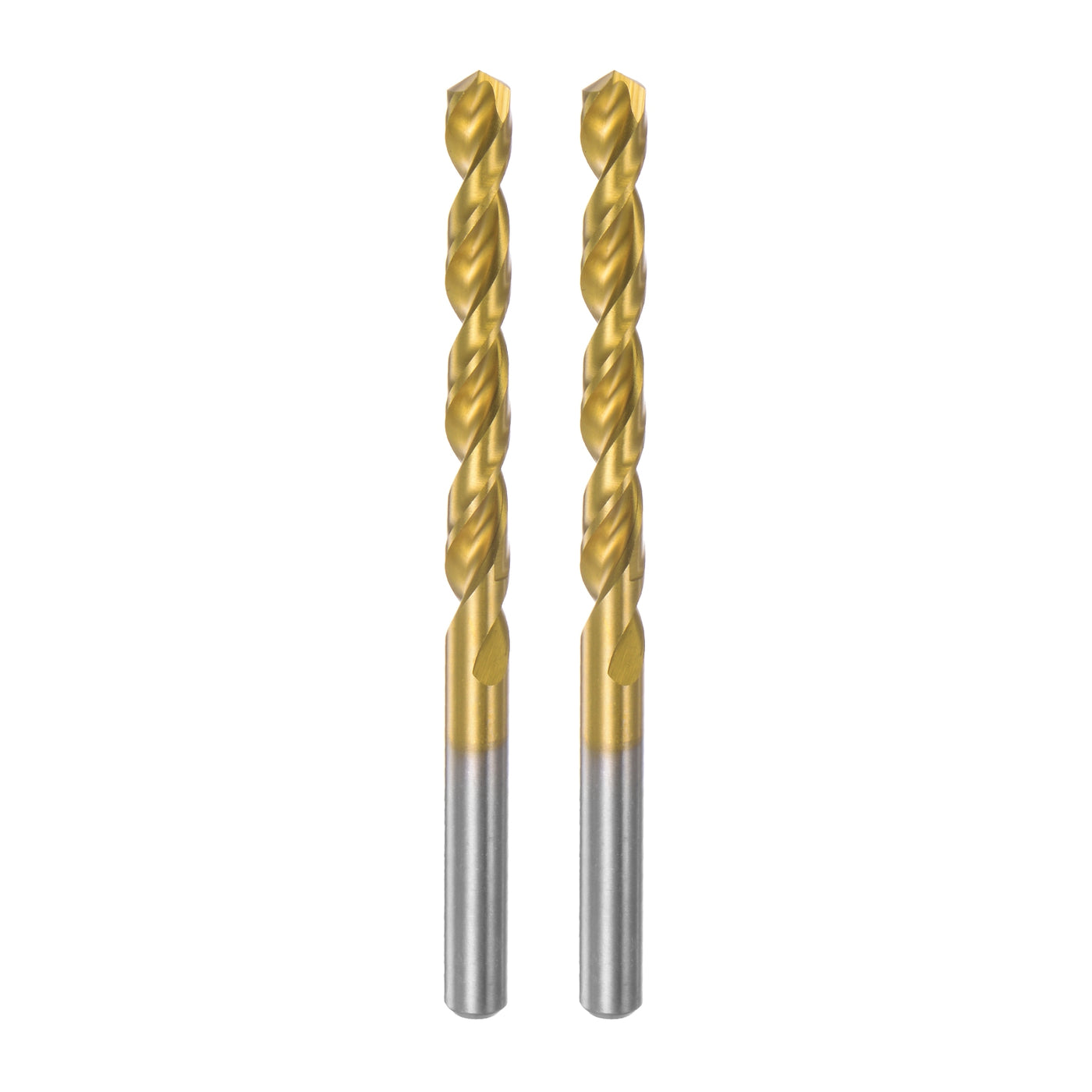 uxcell Uxcell High Speed Steel Twist Drill Bit 7.7mm Fully Ground Titanium Coated 2 Pcs