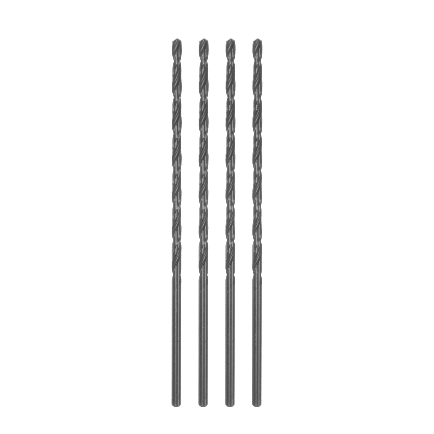 uxcell Uxcell High Speed Steel Lengthen Twist Drill Bit 2.5mm Black Oxide Round Shank 4Pcs