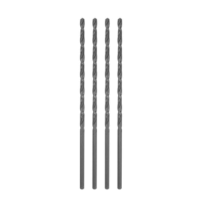 Harfington Uxcell High Speed Steel Lengthen Twist Drill Bit 2.5mm Black Oxide Round Shank 4Pcs