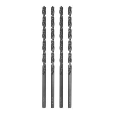 Harfington Uxcell High Speed Steel Lengthen Twist Drill Bit 4.2mm Black Oxide Round Shank 4Pcs