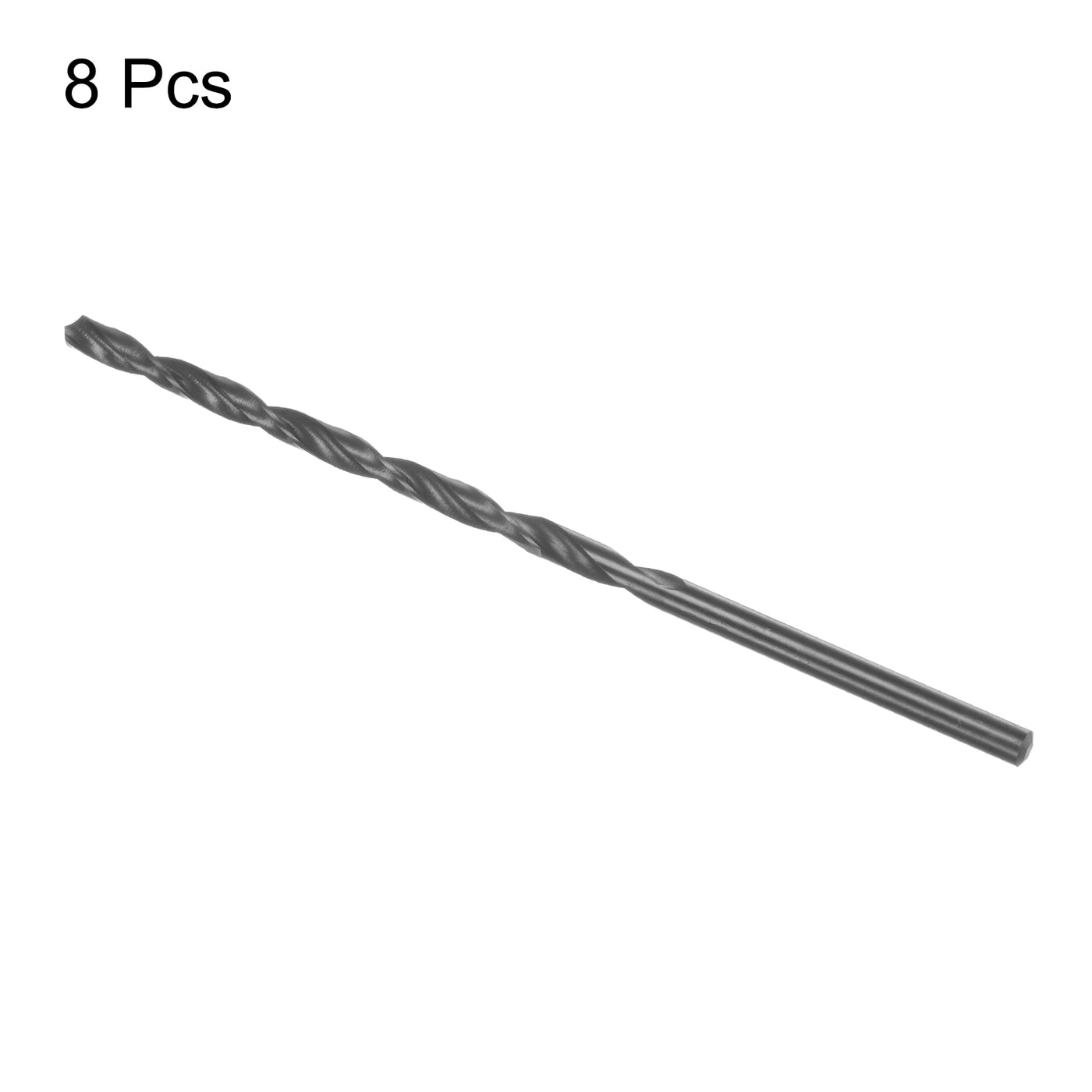 uxcell Uxcell High Speed Steel Lengthen Twist Drill Bit 4.5mm Black Oxide Round Shank 8Pcs