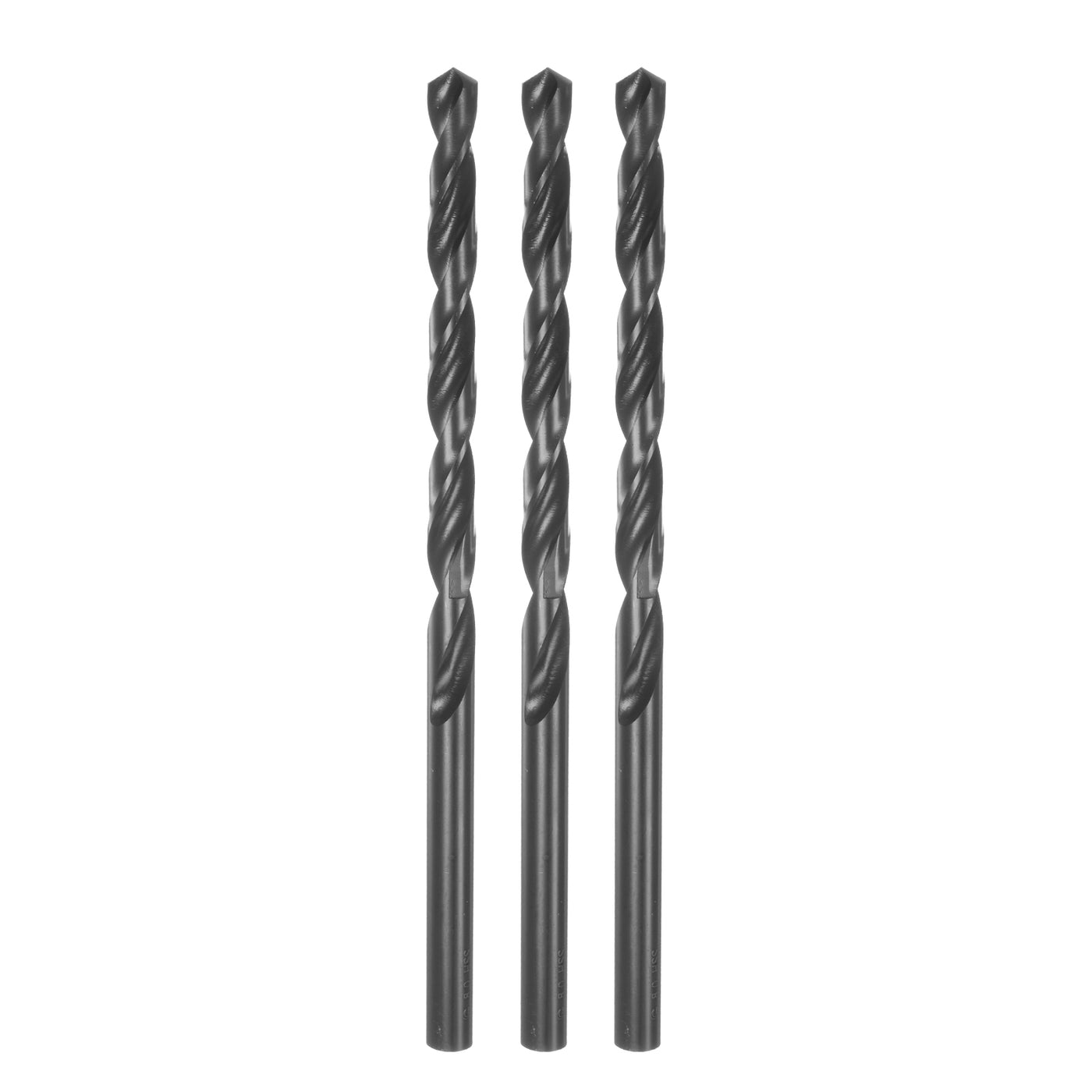 uxcell Uxcell High Speed Steel Lengthen Twist Drill Bit 8mm Black Oxide Round Shank 3Pcs