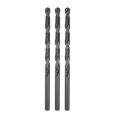 Harfington Uxcell High Speed Steel Lengthen Twist Drill Bit 8mm Black Oxide Round Shank 3Pcs