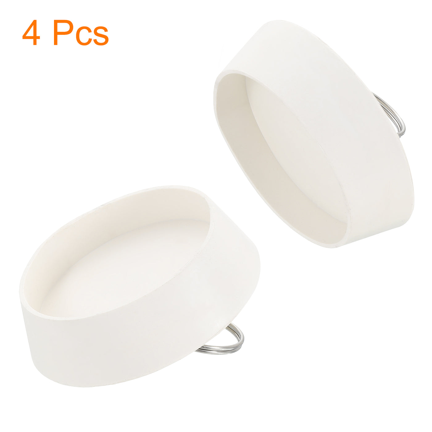 uxcell Uxcell 4pcs Rubber Drain Stopper with Hanging Ring Fits 1-3/4 Inch to 28 Inch, White