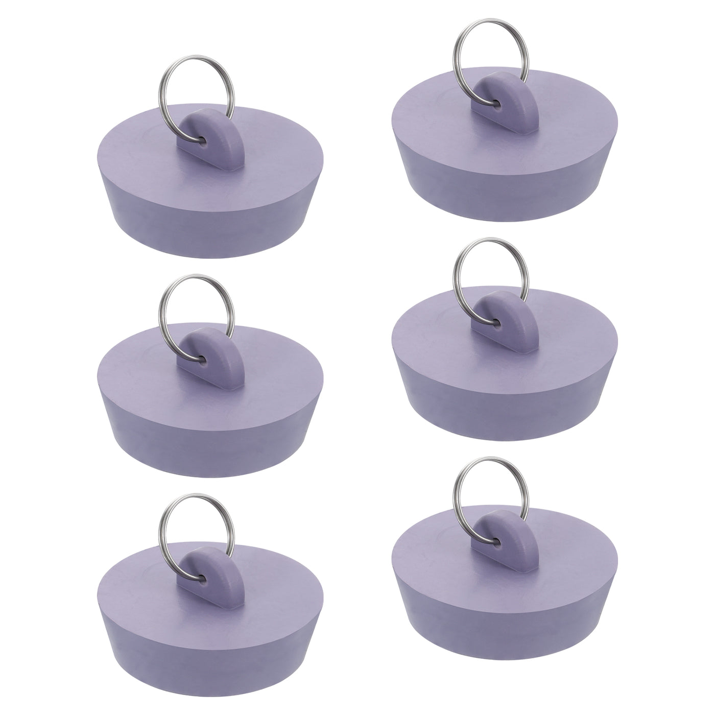 uxcell Uxcell 6pcs Rubber Drain Stopper with Hanging Ring Fits 1-3/4 Inch to 28 Inch, Grey