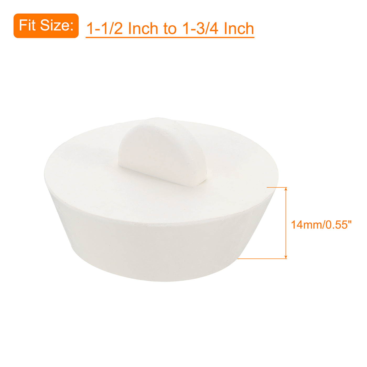 uxcell Uxcell 2pcs Rubber Drain Stopper Bathtub Plug Fits 1-1/2 Inch to 1-3/4 Inch, White