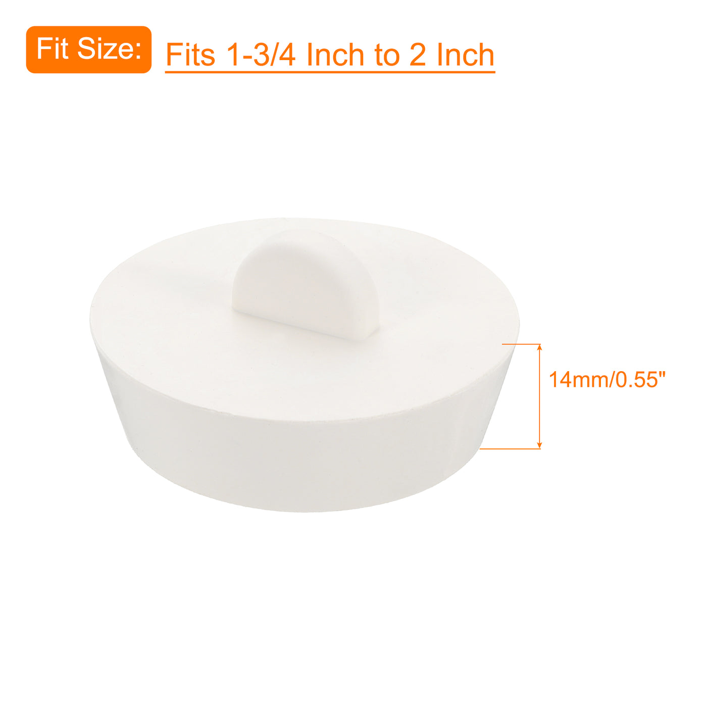 uxcell Uxcell 2pcs Rubber Drain Stopper Bathtub Drain Plug Fits 1-3/4 Inch to 2 Inch, White