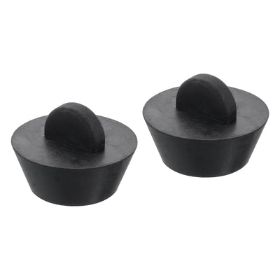 Harfington Uxcell 2pcs Rubber Drain Stopper Bathtub Drain Plug Fits 1 Inch to 1-3/8 Inch, Black