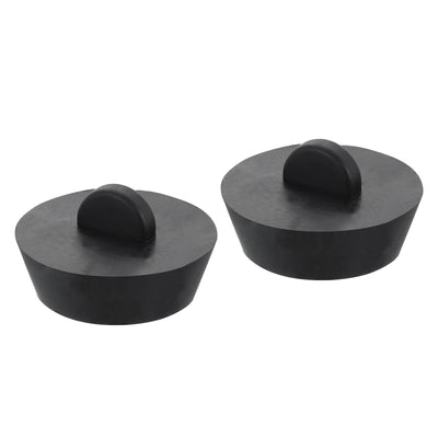 Harfington Uxcell 2pcs Rubber Drain Stopper Bathtub Plug Fits 1-1/2 Inch to 1-3/4 Inch, Black