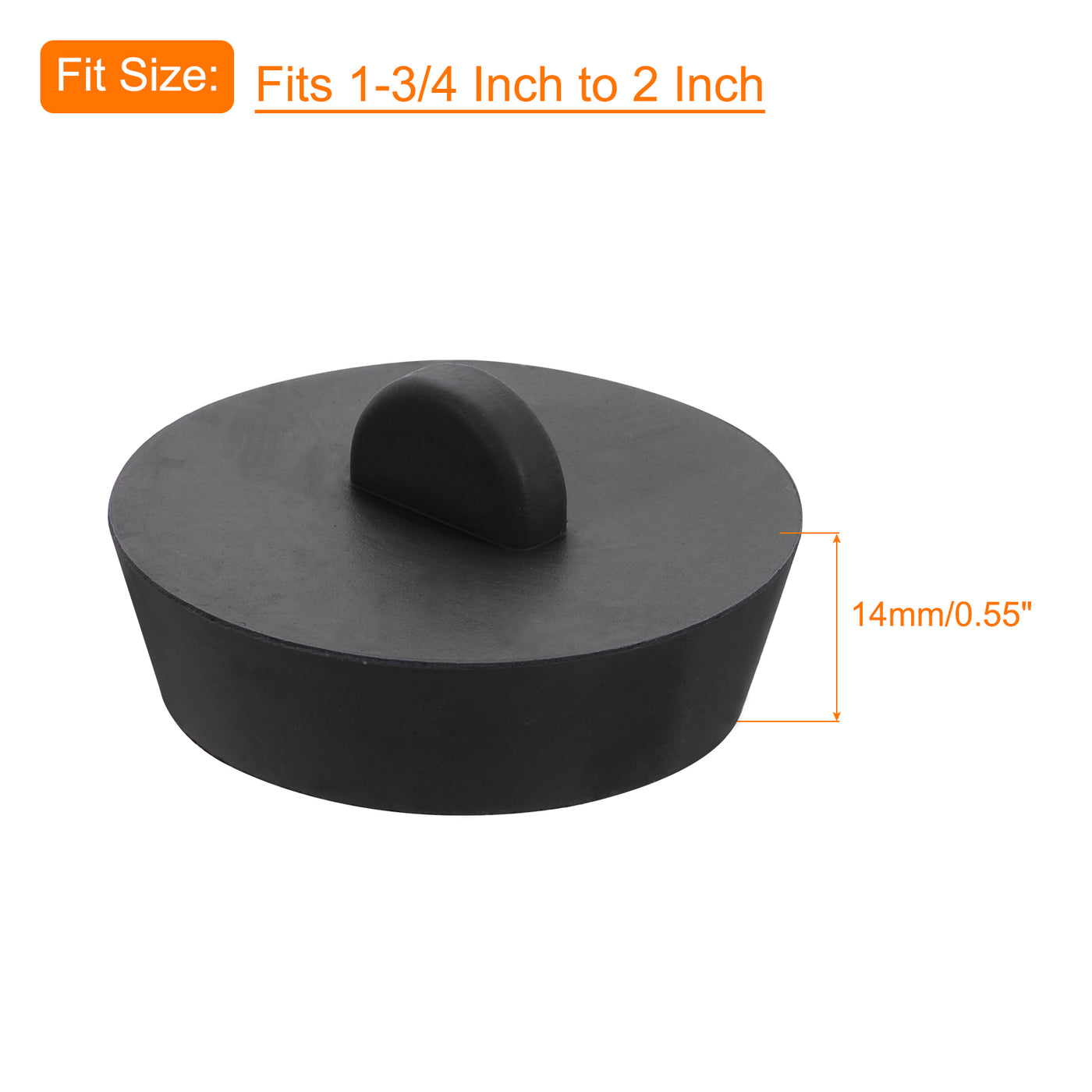 uxcell Uxcell 2pcs Rubber Drain Stopper Bathtub Drain Plug Fits 1-3/4 Inch to 2 Inch, Black