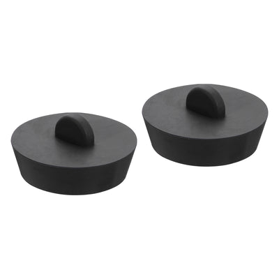 Harfington Uxcell 2pcs Rubber Drain Stopper Bathtub Drain Plug Fits 1-3/4 Inch to 2 Inch, Black