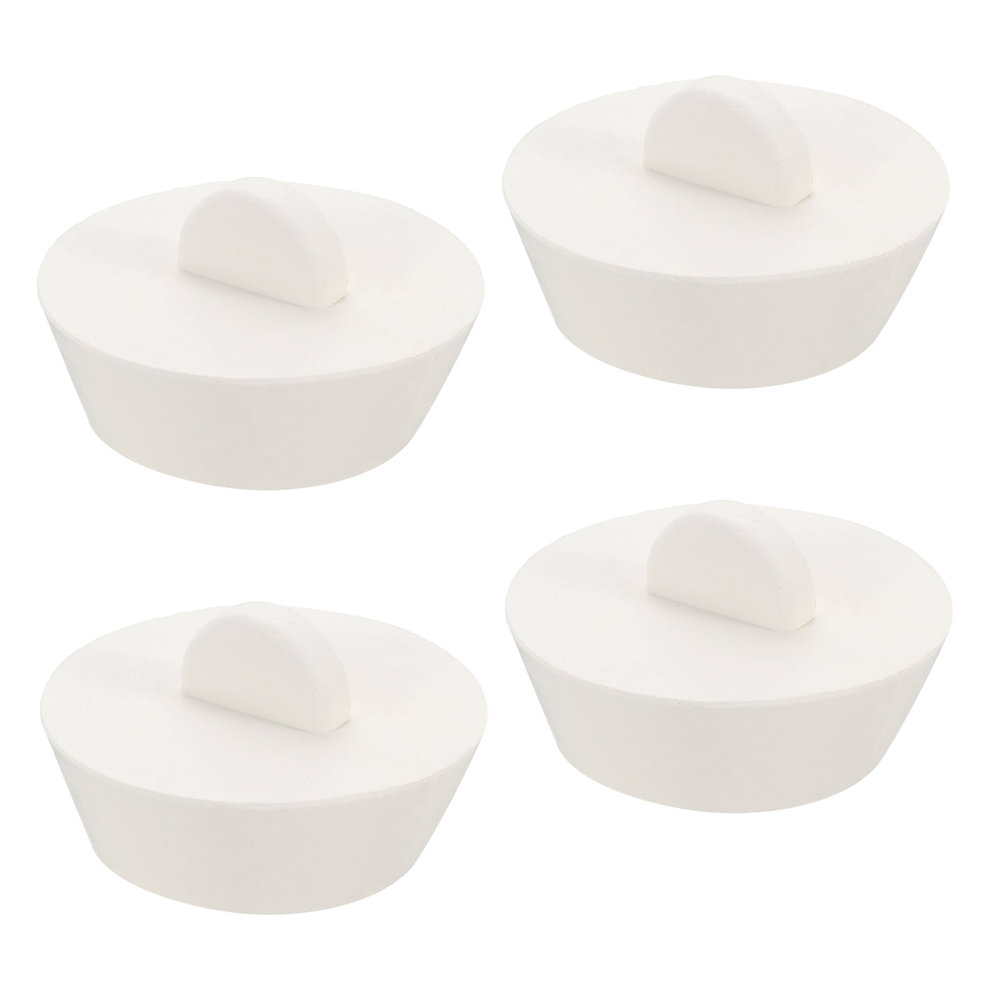 uxcell Uxcell 4pcs Rubber Drain Stopper Bathtub Plug Fits 1-1/2 Inch to 1-3/4 Inch, White