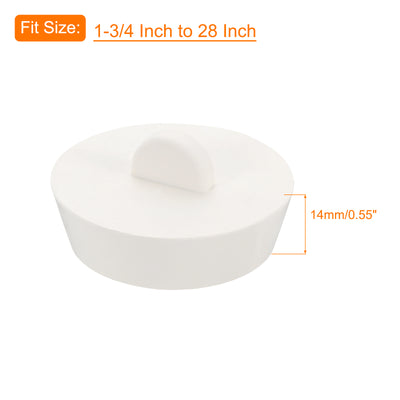 Harfington Uxcell 4pcs Rubber Drain Stopper Bathtub Drain Plug Fits 1-3/4 Inch to 28 Inch, White