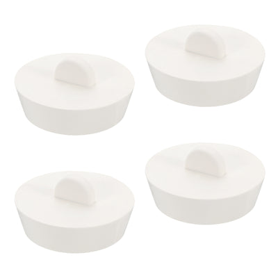 Harfington Uxcell 4pcs Rubber Drain Stopper Bathtub Drain Plug Fits 1-3/4 Inch to 28 Inch, White