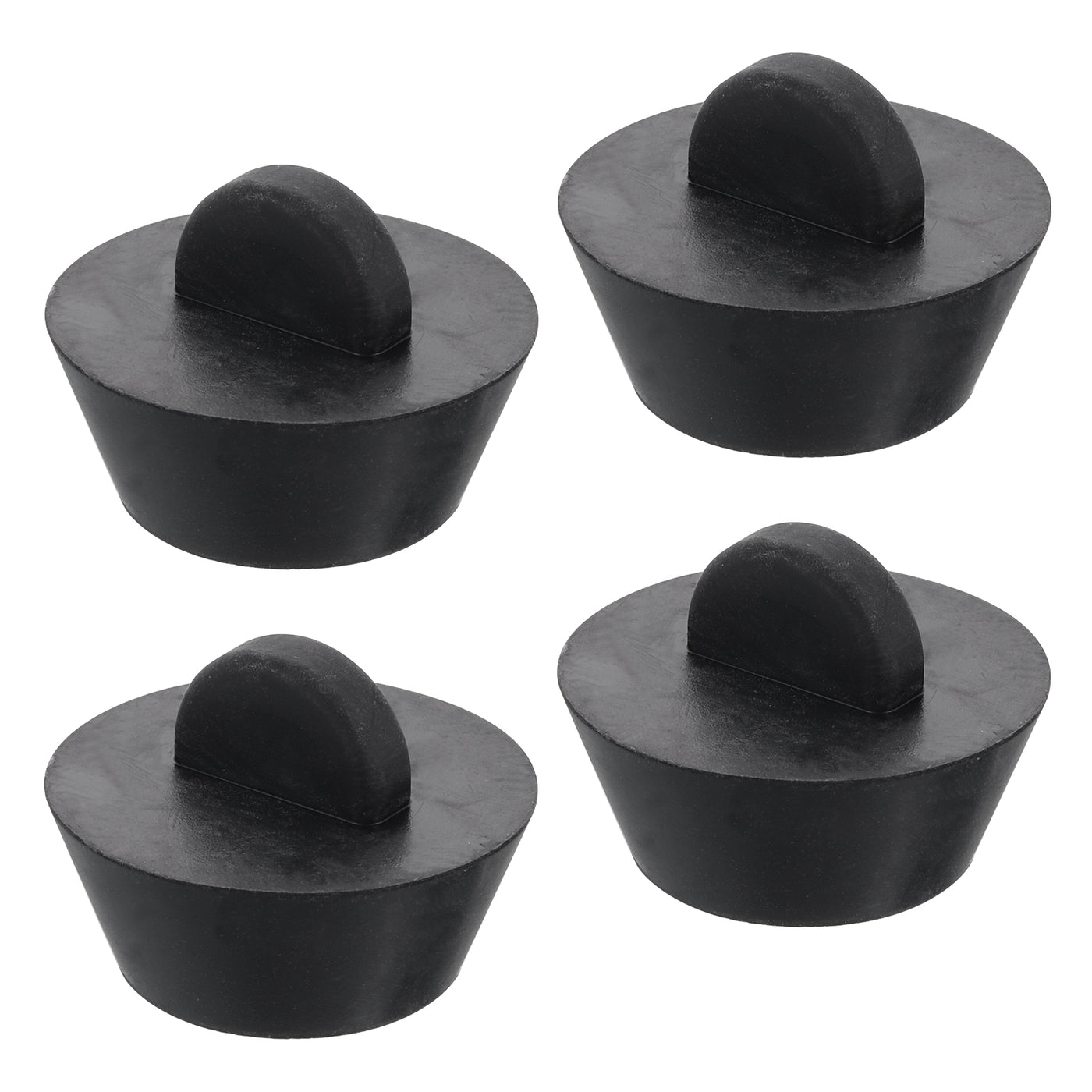 uxcell Uxcell 4pcs Rubber Drain Stopper Bathtub Drain Plug Fits 1 Inch to 1-3/8 Inch, Black