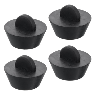 Harfington Uxcell 4pcs Rubber Drain Stopper Bathtub Drain Plug Fits 1 Inch to 1-3/8 Inch, Black