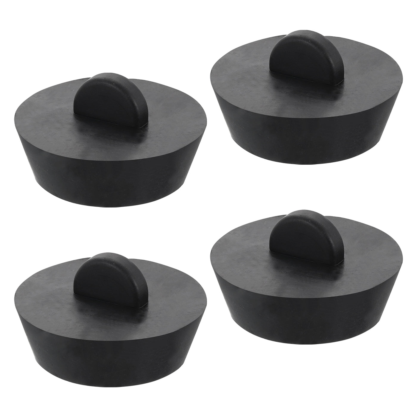 uxcell Uxcell 4pcs Rubber Drain Stopper Bathtub Plug Fits 1-1/2 Inch to 1-3/4 Inch, Black