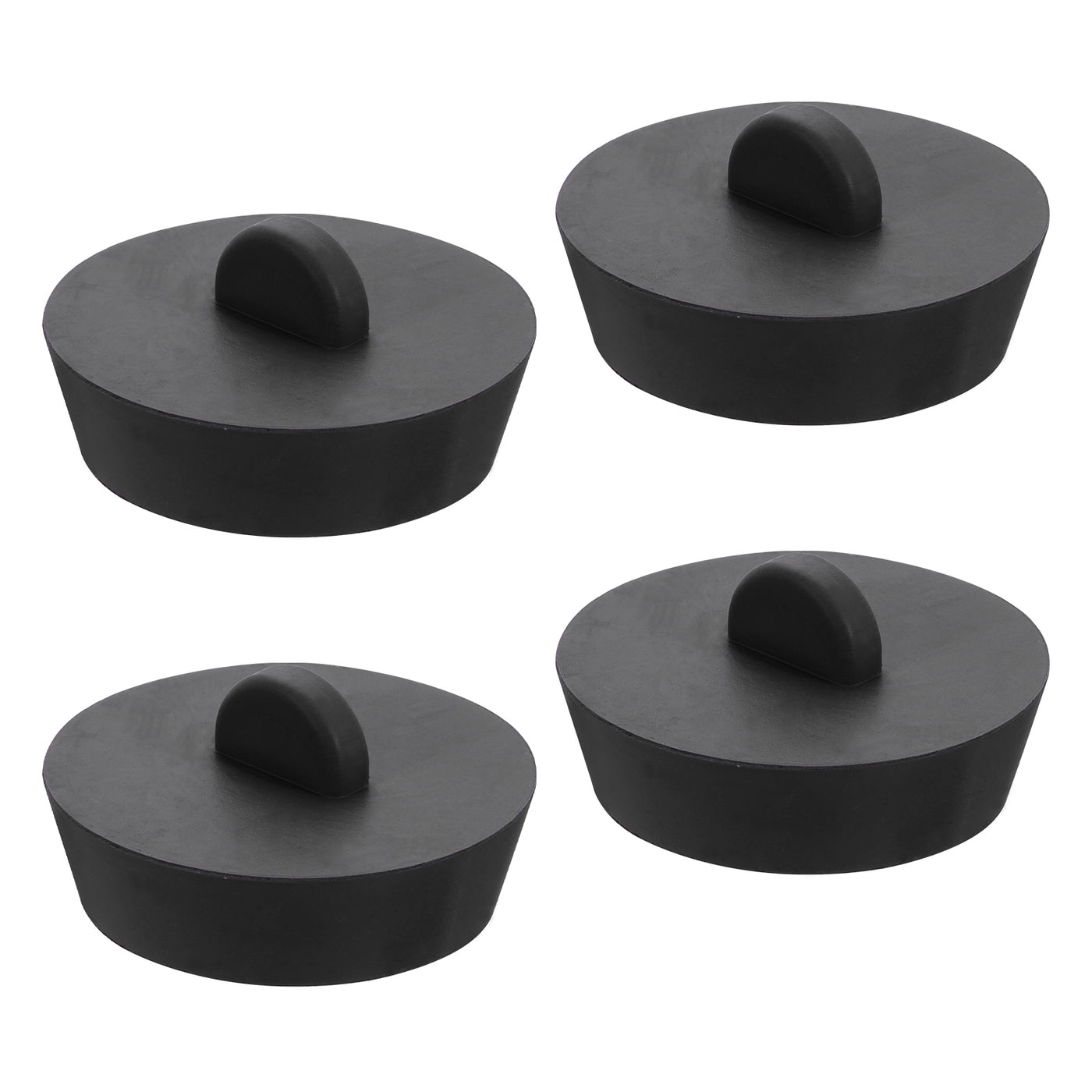 uxcell Uxcell 4pcs Rubber Drain Stopper Bathtub Drain Plug Fits 1-3/4 Inch to 28 Inch, Black