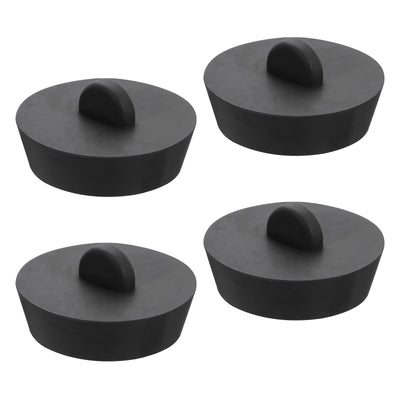 Harfington Uxcell 4pcs Rubber Drain Stopper Bathtub Drain Plug Fits 1-3/4 Inch to 28 Inch, Black