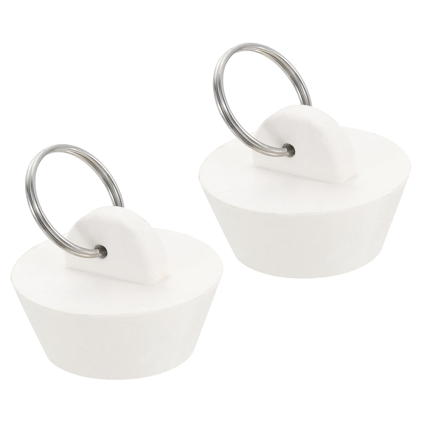 uxcell Uxcell 2pcs Rubber Drain Stopper with Hanging Ring Fits 7/8 Inch to 1 Inch, White